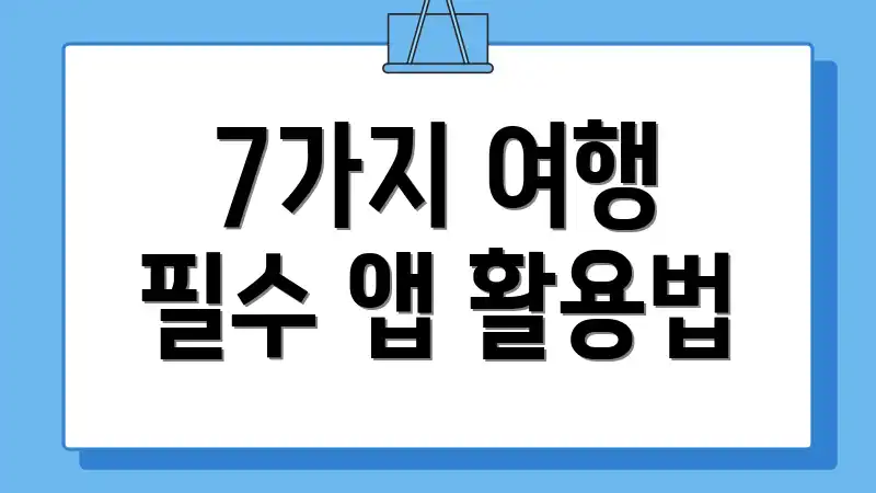 7가지 여행 필수 앱 활용법
