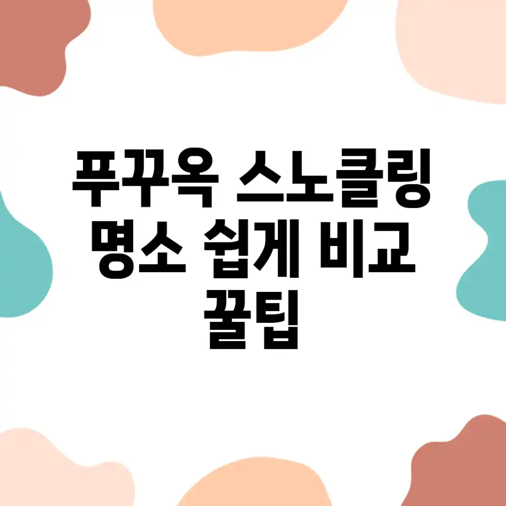 푸꾸옥 스노클링 명소 쉽게 비교 & 꿀팁