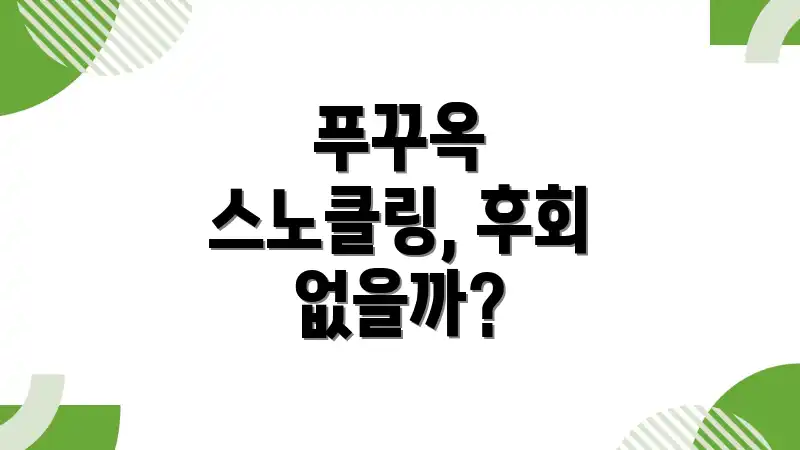 푸꾸옥 스노클링, 후회 없을까?