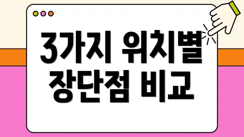 3가지 위치별 장단점 비교