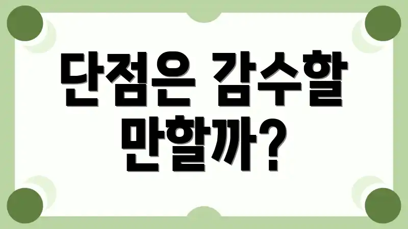 단점은 감수할 만할까?