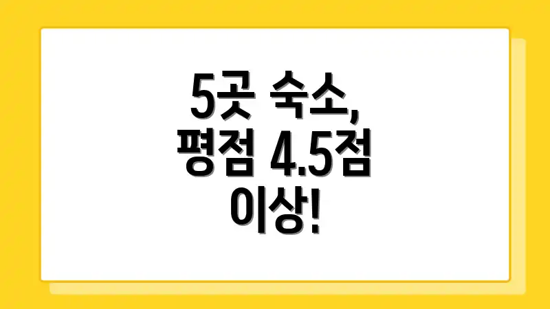 5곳 숙소, 평점 4.5점 이상!