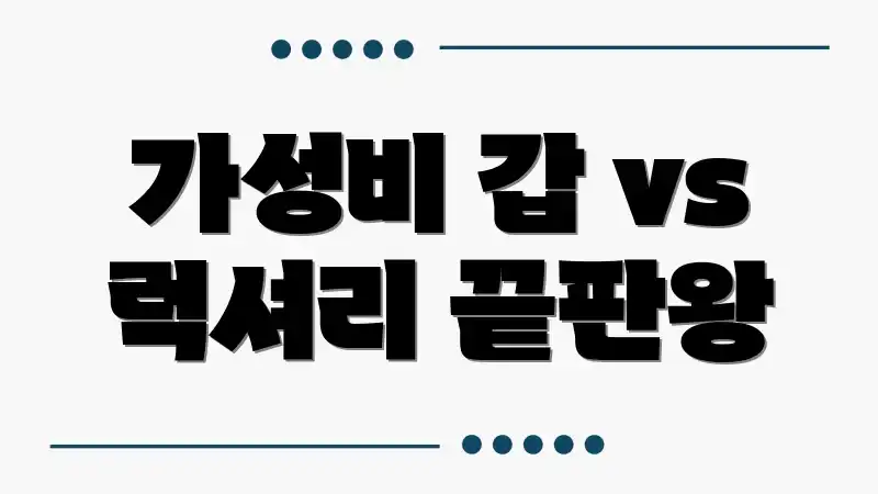 가성비 갑 vs 럭셔리 끝판왕