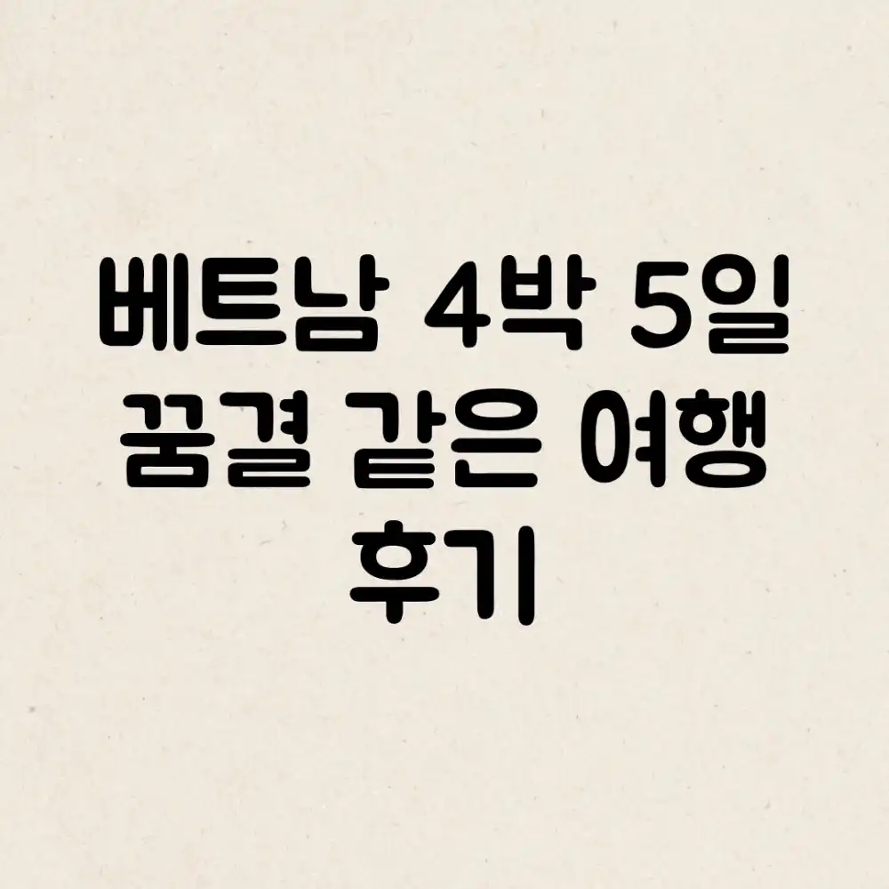 베트남 4박 5일, 꿈결 같은 여행 후기!