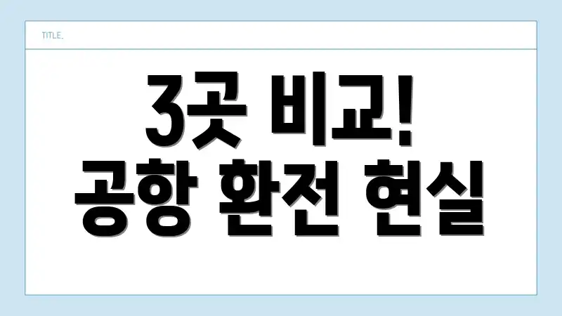 3곳 비교! 공항 환전 현실