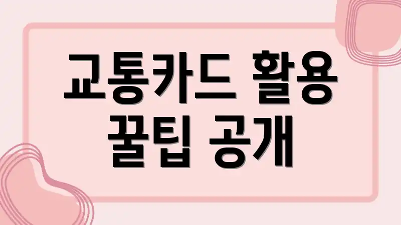 교통카드 활용 꿀팁 공개