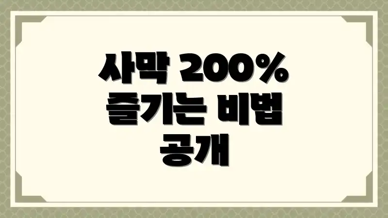 사막 200% 즐기는 비법 공개