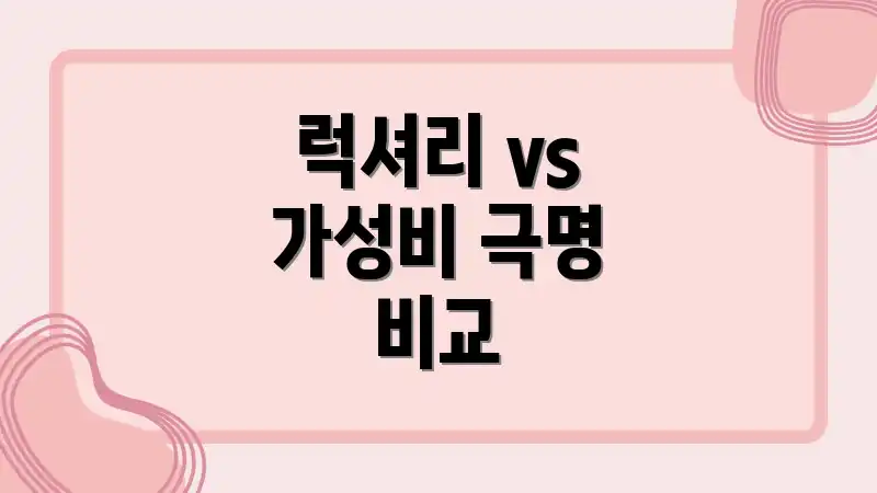 럭셔리 vs 가성비 극명 비교