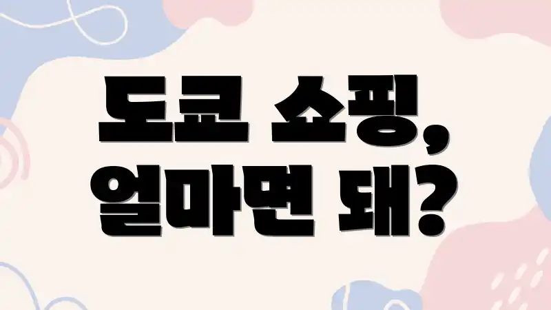 도쿄 쇼핑, 얼마면 돼?