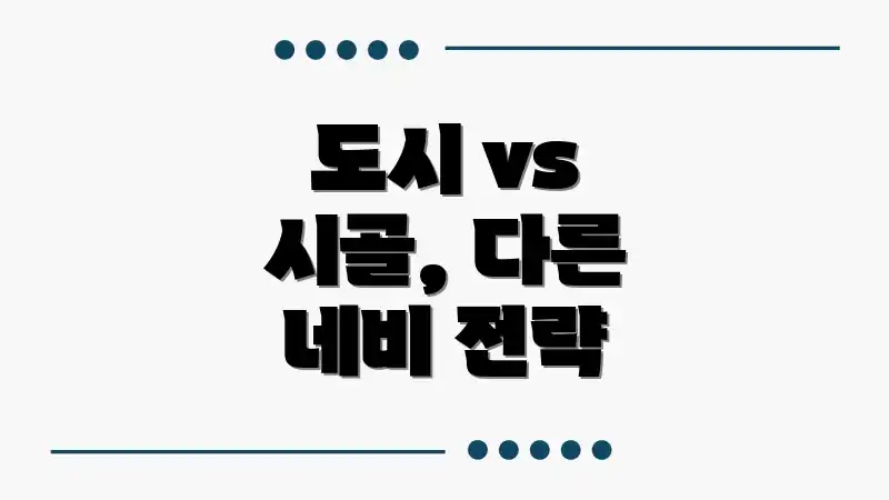 도시 vs 시골, 다른 네비 전략