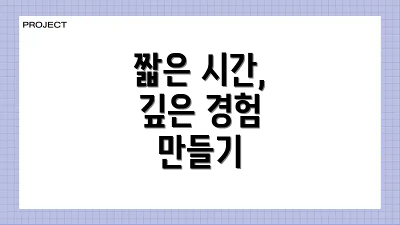 짧은 시간, 깊은 경험 만들기