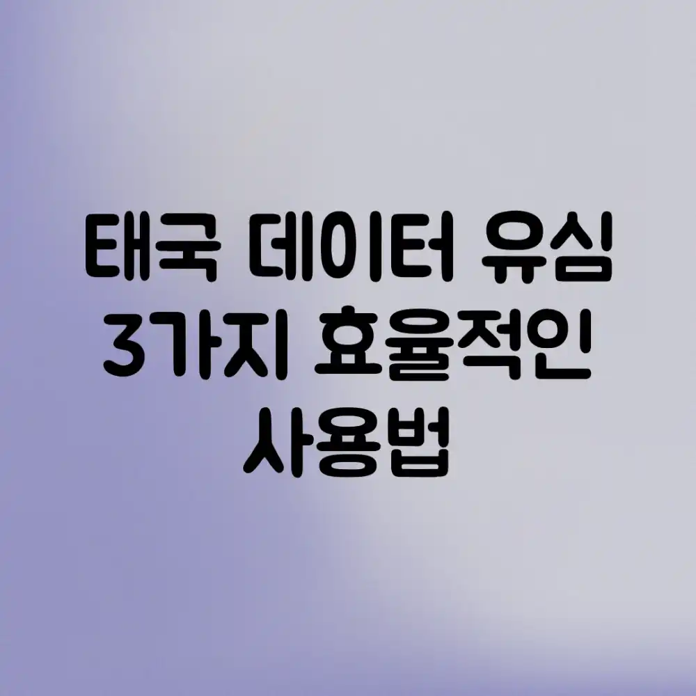 태국 데이터 유심: 3가지 효율적인 사용법
