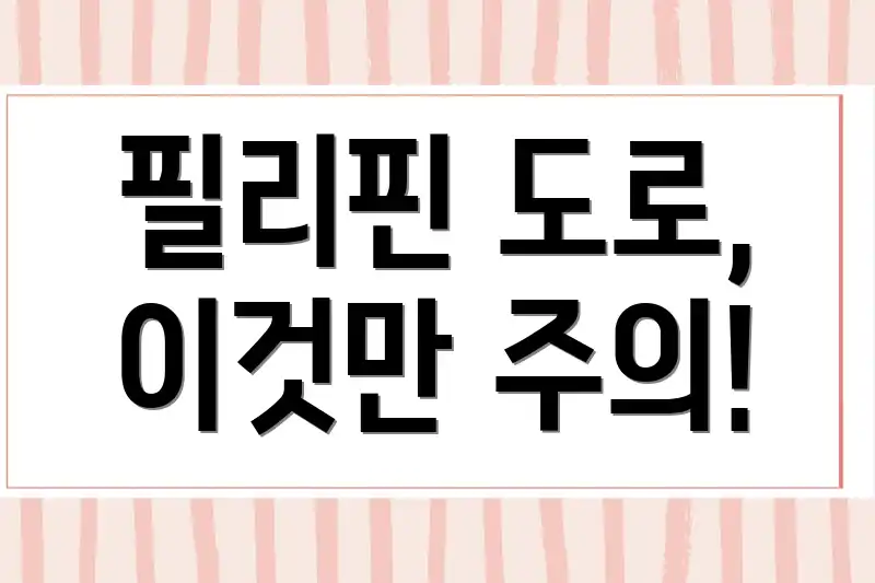 필리핀 도로, 이것만 주의!