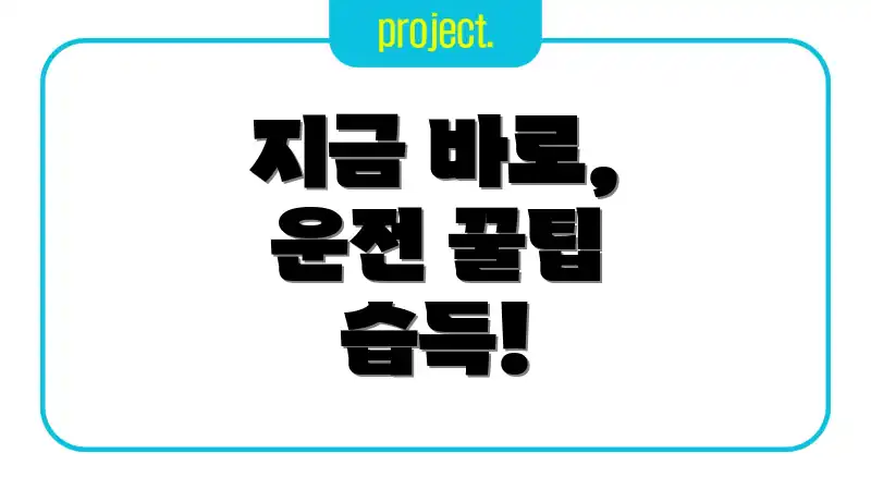 지금 바로, 운전 꿀팁 습득!