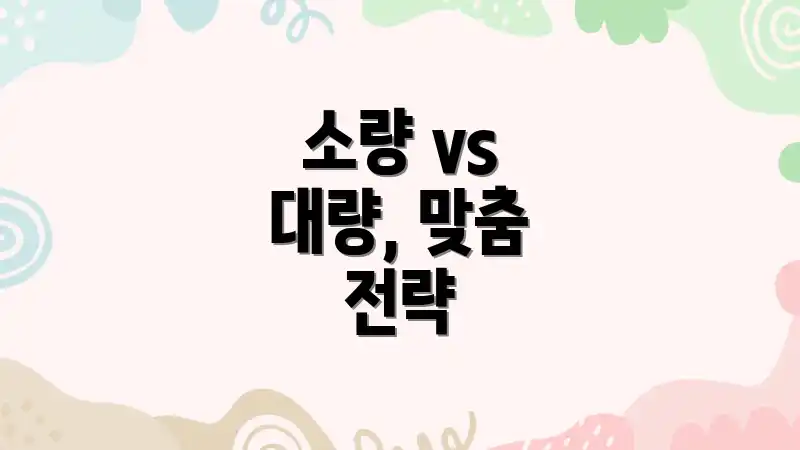 소량 vs 대량, 맞춤 전략