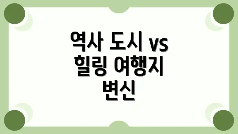 역사 도시 vs 힐링 여행지 변신