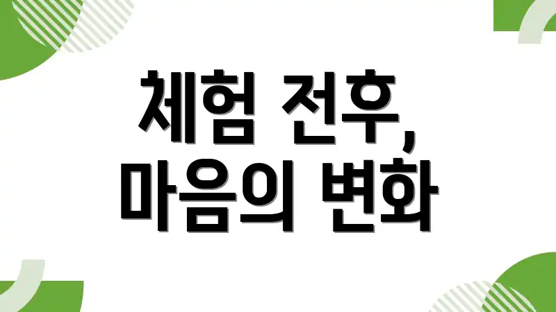 체험 전후, 마음의 변화