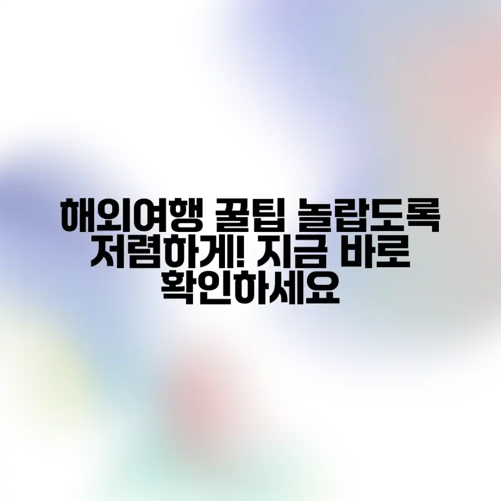 해외여행 겁나 싸게 가는 꿀팁, 궁금하셨나요?