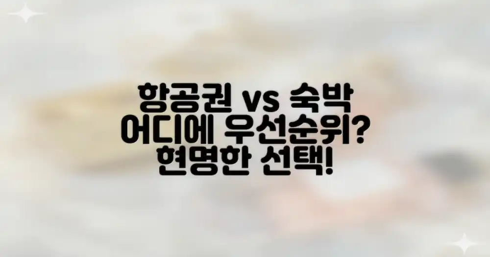 항공권 vs 숙박, 어디에 우선순위를 둘까?
